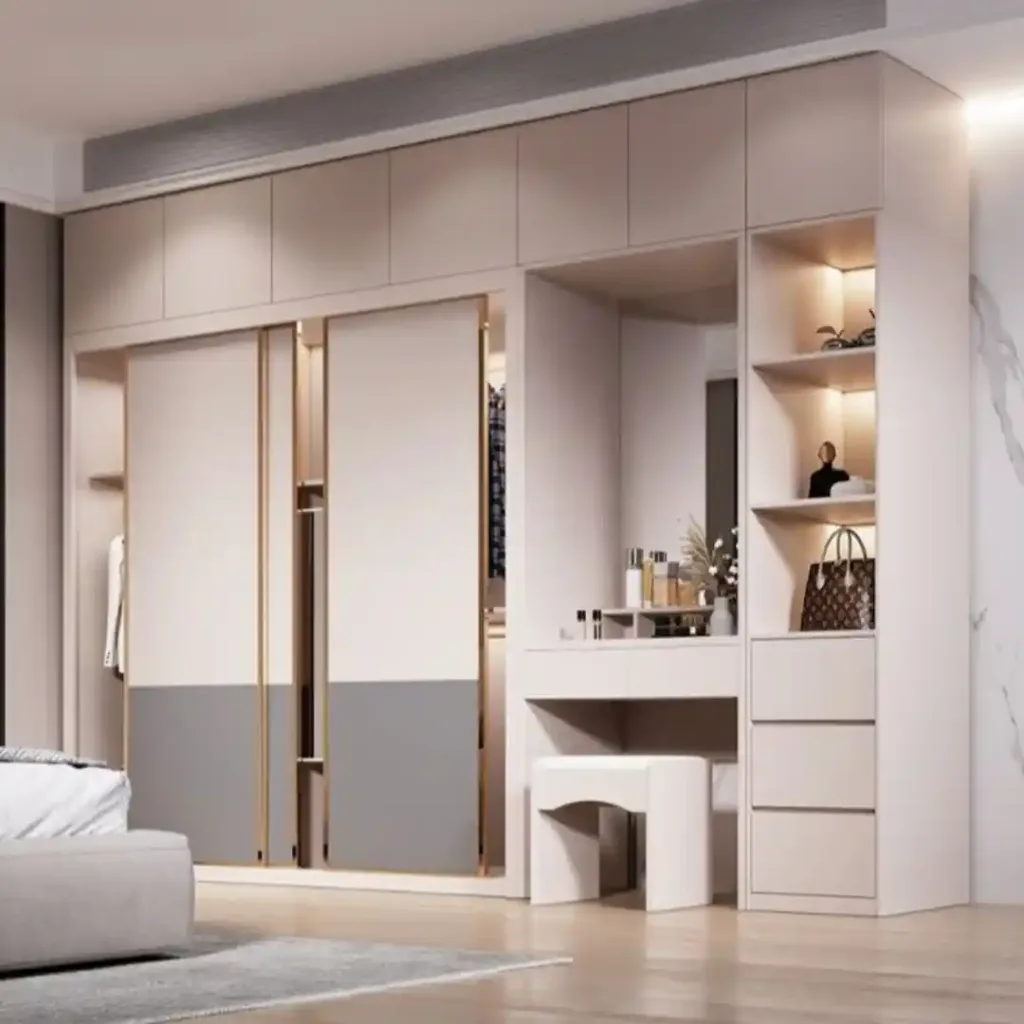 Sliding door modular wardrobe for compact bedrooms in Delhi Gurugram Noida by Modular Kitchen DSI