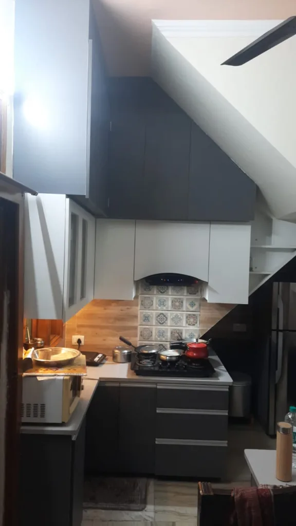 kitchen project image work done at Tigri, mb road, south delhi