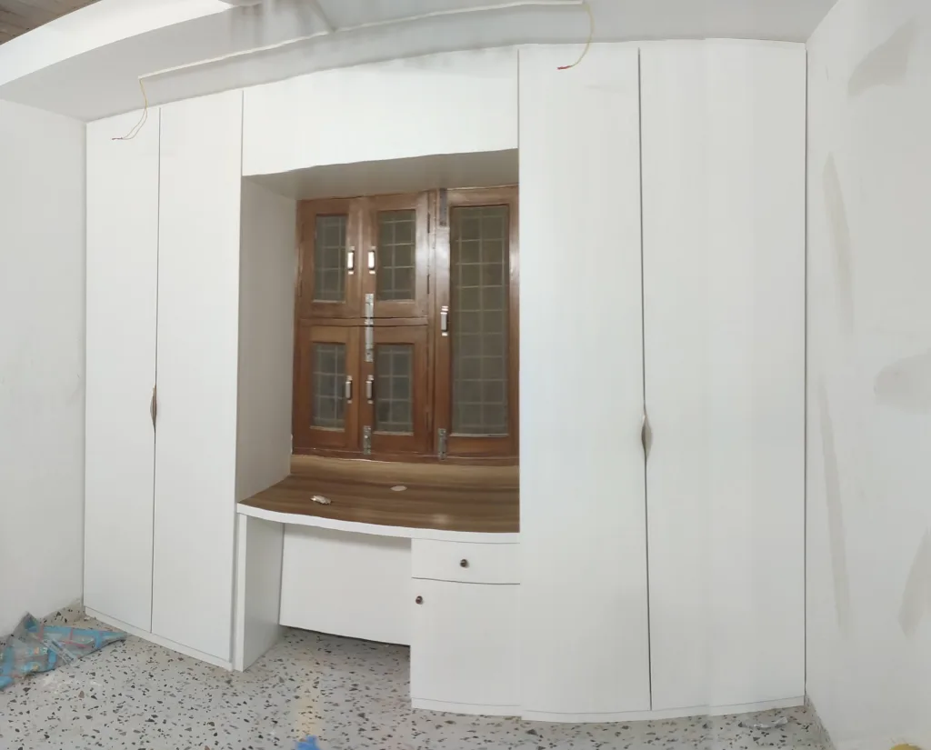 wardrobe with study table project